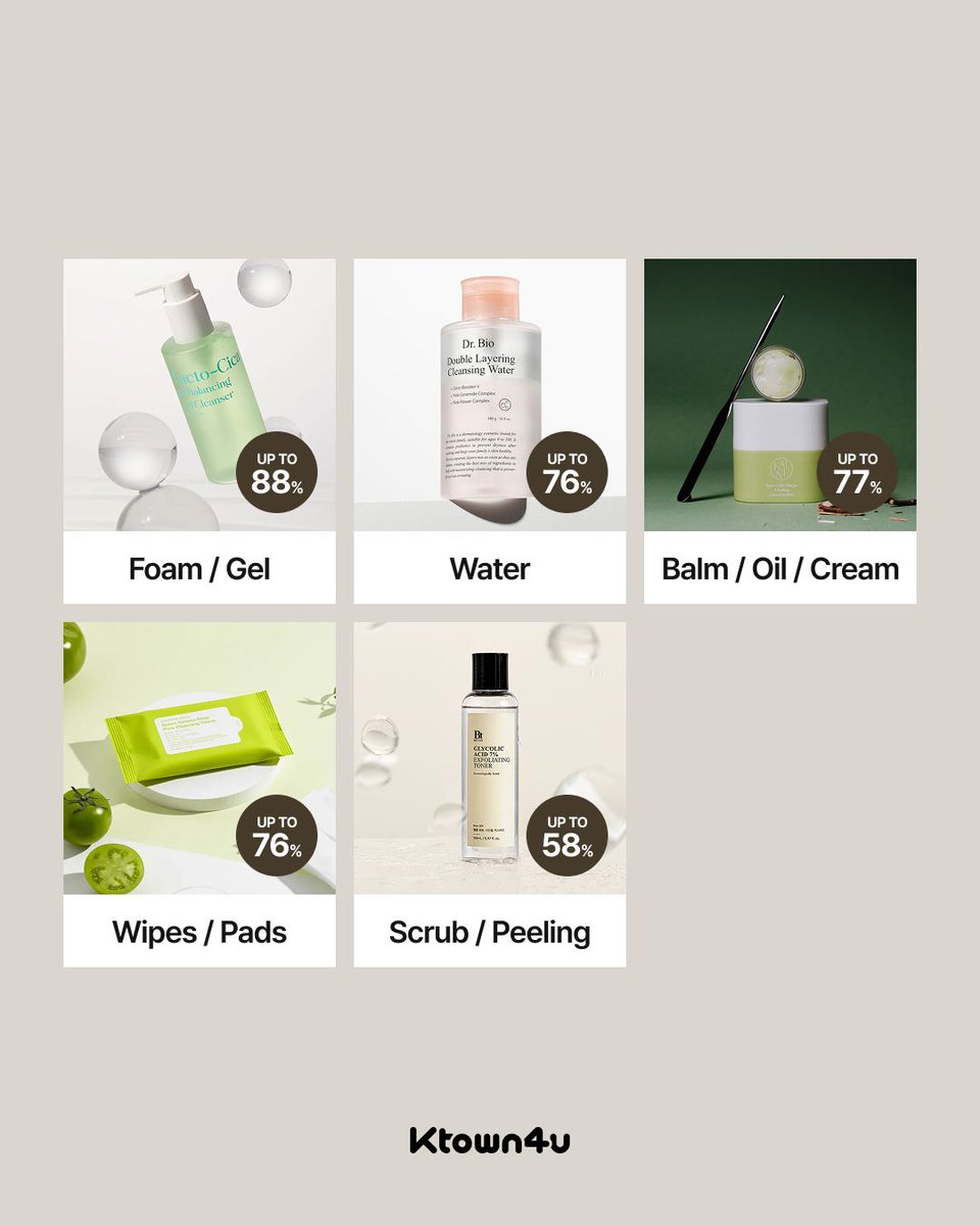 Looking for the right cleanser? 🌸
🗓 Mar 19, 16:00 – Apr 2, 16:00 (KST)

If seasonal changes are making your skin sensitive,
refresh your routine with a cleanser that fits your skin type.

Reveal clear, radiant skin. 🫧

From balms, oils, foams, and gels
to scrubs, peelings, and