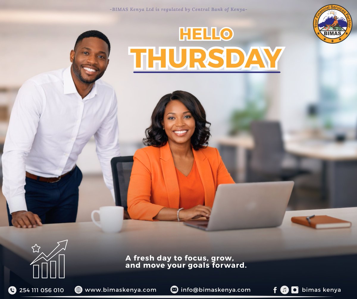 bimas_kenya's tweet image. Welcoming Thursday with purpose.
Every move you make today matters; every step brings you closer to your goals. Stay consistent. Stay focused. Stay ready. 
Visit your nearest BIMAS branch today or call us today 
#BIMASMicrofinance #HelloThursday #ThursdayMotivation