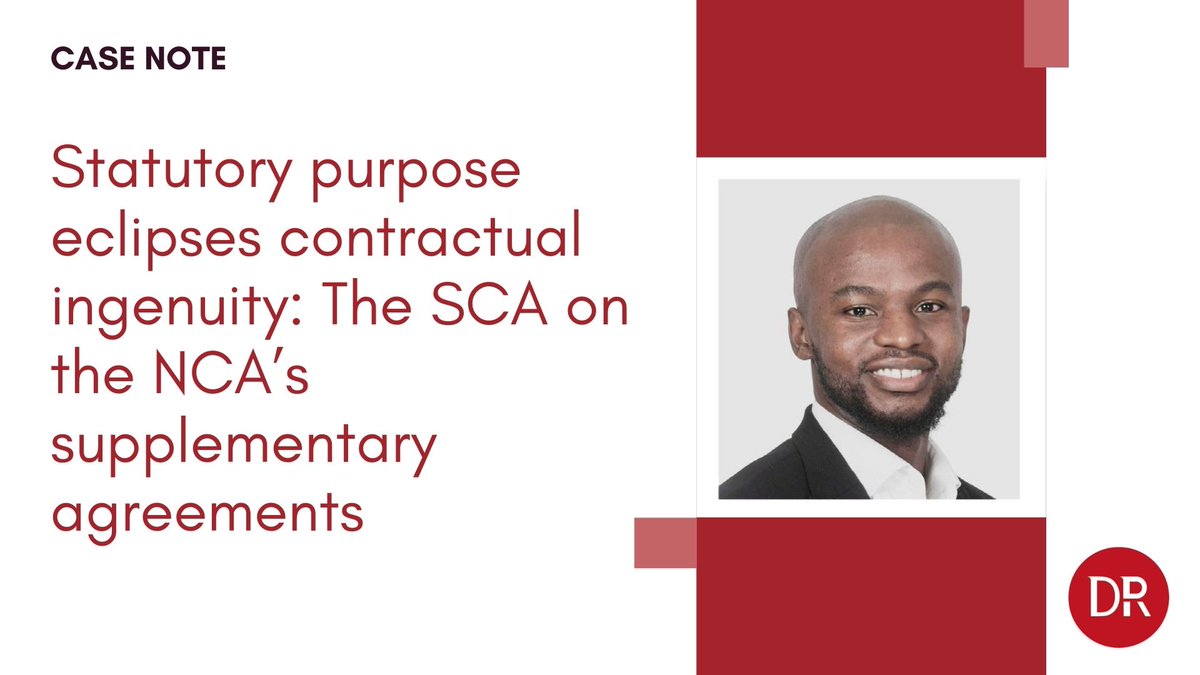 DeRebusJournal's tweet photo. Candidate Legal Practitioner Asibonge Sithole highlights two recent Supreme Court of Appeal judgments that reinforce how statutory purpose under the National Credit Act 34 of 2005 eclipses contractual ingenuity in supplementary agreements. https://t.co/kF2W2Jgwen https://t.co/fxQl17T4h7