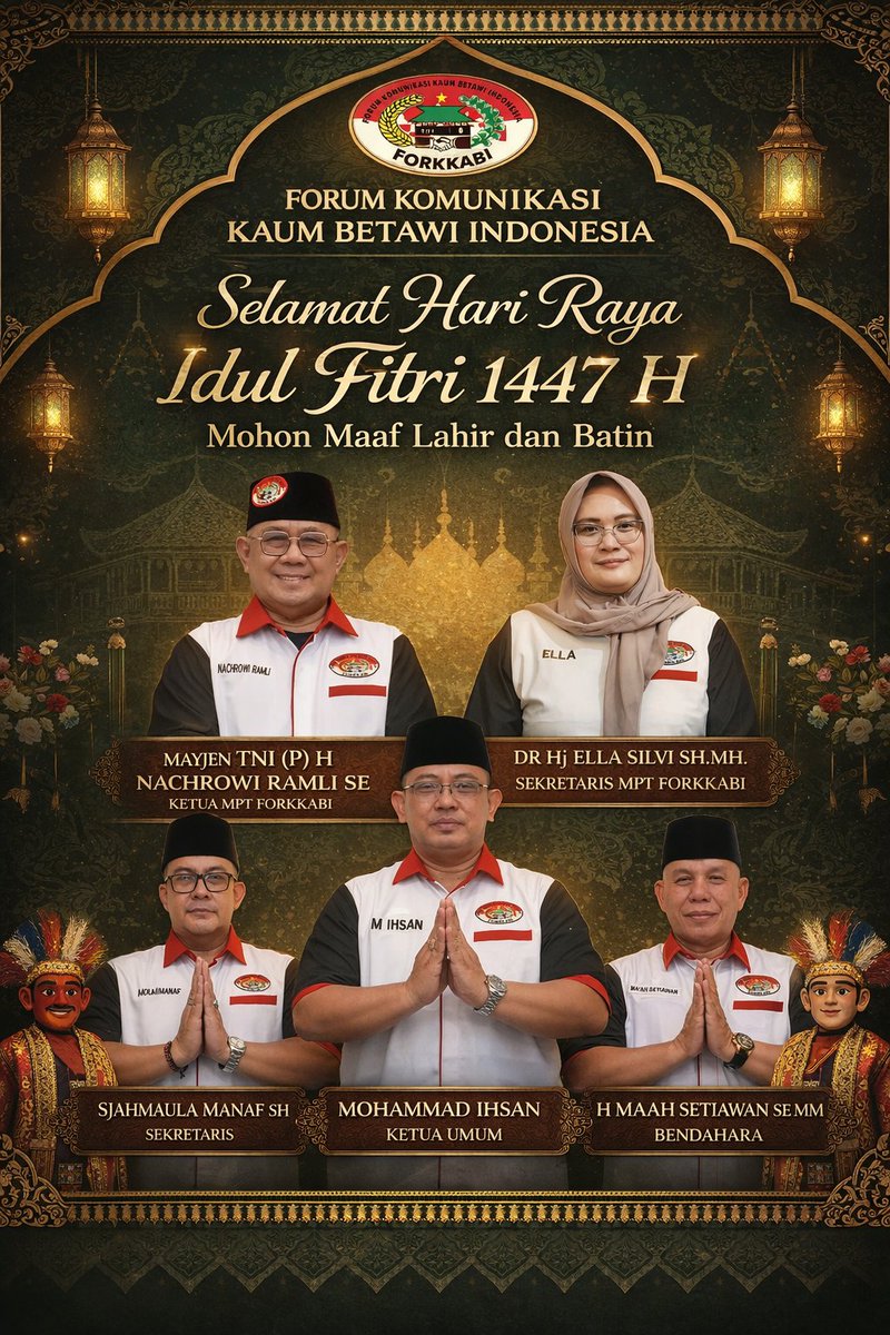 mediaforkabi's tweet photo. Selamat Hari Raya Idul Fitri 1447 H
Mohon Maaf Lahir dan Batin https://t.co/ArdwupcDhU