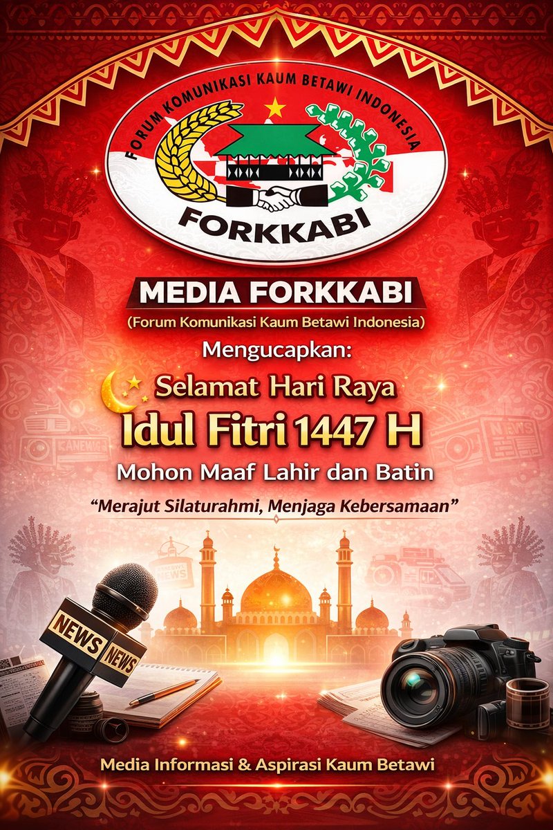 mediaforkabi's tweet photo. Selamat Hari Raya Idul Fitri 1447 H
Mohon Maaf Lahir dan Batin https://t.co/uK7RqT4TxF