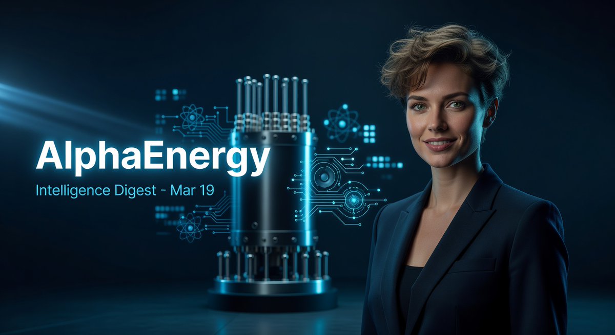 AlphaENRG's tweet photo. AlphaEnergy Intelligence Digest - March 19, 2026
==================================================

Our AI scanned 628 signals from ArXiv research papers and SEC filings this week.
15 signals scored Strong or above.

EXECUTIVE SUMMARY
------------------------------

**Daily Energy Intelligence Digest - March 19, 2026**

No critical signals emerged today amid 628 total signals, with 15 strong signals (≥7) led by SMR (5 signals, peak 9.0 on spinel vanadate heterostructures for advanced spin transport) and SOLAR (peak 8.0 on altermagnets enabling staggered Dzyaloshinskii-Moriya interactions). Hydrogen production advances shone through three signals (peak 7.7 on Zn-Al alloys for alkaline oxygen evolution and low-temperature co-reduction), while quantum breakthroughs included a 7.7 on Majorana crystals in rhombohedral graphene. These point to accelerating materials innovation at the intersection of nuclear, renewables, and quantum tech, with SMR and spin-based systems showing outsized momentum.

Investors should prioritize diligence on SMR spintronics firms and heterostructure developers, probing IP filings and pilot scalability for near-term upside. Allocate reconnaissance to hydrogen electrocatalysis players (e.g., Zn-Al platforms) and quantum graphene ventures for portfolio diversification; convene sector desks to model 12-18 month commercialization ramps, targeting 20-30% exposure thresholds in high-conviction theses.

TOP SIGNALS
------------------------------

#1 [9.0] Spin transport properties of spinel vanadate-based heterostructures
Domain: SMR | Source: arxiv | Category: strong

Spin-orbit coupling and breaking of inversion symmetry are necessary ingredients to enable a pure spin current-based manipulation of the magnetization via the spin-orbit torque effect. Currently, magnetic insulator oxides with non-dissipative characteristics are being explored. When combined with non-magnetic heavy metals, known for their large spin-orbit coupling, they offer promising potential f

https://t.co/GgKLKIjKdA

#2 [8.0] Staggered Dzyaloshinskii-Moriya and canting angle in centrosymmetric altermagnetic and ferromagnetic phases: influence on the anomalous Hall effect and Weyl points
Domain: SOLAR | Source: arxiv | Category: strong

We present a simple methodology to compute the anomalous Hall conductivity (AHC) as a function of the canting angles in ferromagnets and altermagnets, starting from a nonmagnetic Hamiltonian obtained from first-principles calculations that preserves the full symmetry of the crystal structure. Magnetism is introduced by including on-site spin splitting, spin-orbit coupling, and spin-canting angles.

https://t.co/GuoSDWez4b

#3 [7.7] Mechanistic Insights into Enhanced Alkaline Oxygen Evolution on Zn-Al Alloy Electrodes
Domain: HYDROGEN | Source: arxiv | Category: strong

Electrochemical water electrolysis, which produces clean energy carriers to mitigate carbon emissions, lacks suitable, low-cost electrodes for efficient oxygen evolution reaction (OER) in alkaline water splitting. To address this challenge, we developed Zn-Al alloy electrodes with varying Al contents up to 20 wt.% via powder metallurgy method and conducted electrochemical measurements of the OER i

https://t.co/GQOhBEWnHc

#4 [7.7] Understanding early stages of low-temperature hydrogen-driven direct co-reduction of Fe-Ni mixed oxide thin films at the near atomic scale
Domain: HYDROGEN | Source: arxiv | Category: strong

Kinetic understanding of hydrogen co-reduction of multinary and multi-phase oxides is of interest for enhancing sustainability of alloy production and transition to a hydrogen-based economy. Benefits include decrease in energy consumption, enhanced kinetics, and conversion of oxides to alloys. Thin films provide a platform to study these processes as reactive co-deposition from multiple elemental,

https://t.co/CxrwFEEDeU

#5 [7.7] Majorana Crystal in Rhombohedral Graphene
Domain: QUANTUM | Source: arxiv | Category: strong

Recent experiments in rhombohedral graphene report an unusual superconducting phase emerging from a spin- and valley-polarized quarter-metal state. The prevailing interpretation invokes chiral topological superconductivity, but the role of the `Fulde-Ferrell' phase factor due to intra-valley pairing has remained largely unexplored. Here we show, via a gauge transformation, that this phase is equiv

https://t.co/WdN0h0n3cH

#6 [7.3] Work-hardening exhaustion as the origin of low toughness in L-PBF alloys: A case study on the role of intrinsic vs. extrinsic defects in SS316L
Domain: FUSION | Source: arxiv | Category: strong

Laser powder bed fusion (L-PBF) additive manufacturing offers a remarkable balance of strength and ductility across many structural alloys. However, L-PBF alloys often display much lower fracture toughness, in some cases up to 70% below conventionally wrought counterparts. The reasons for this toughness paradox have remained elusive, since conventional tools cannot directly visualize sub-surface m

https://t.co/LfaLua1TLX

#7 [7.3] Demonstration of High-Performance Ultra-Wide Bandgap SrSnO$_3$ Top-Gated MOSFETs
Domain: SOLAR | Source: arxiv | Category: strong

We report the demonstration of high-performance top-gated metal-oxide-semiconductor field-effect transistors (MOSFETs) based on the ultra-wide bandgap perovskite oxide SrSnO$_3$ (SSO). Using hybrid molecular beam epitaxy-grown SSO channels and ALD-deposited HfO$_2$ gate dielectrics, the devices exhibit field-effect mobility exceeding 65 cm$^2$/V$\cdot$s, an on-state current up to 194 mA/mm, an on/

https://t.co/O4RNgnTHJ7

#8 [7.3] Substrate induced optimization of the Electrocatalytic Hydrogen Evolution Reaction (HER) performances of MoS2 thin film
Domain: HYDROGEN | Source: arxiv | Category: strong

Molybdenum disulfide (MoS2) has emerged as a promising, cost-effective catalyst for hydrogen production via water splitting. We investigate the structural and electrocatalytic properties of MoS2 thin films deposited on different substrates (Al2O3, SiC, STO) to study their hydrogen evolution reaction (HER) activity. In particular, in order to study the substrate influence on the stabilization of di

https://t.co/rdkYtfNprz

#9 [7.0] Electrical- and magneto-transport across the thermo-elastic martensitic transformation in anti-site-disordered off-stoichiometric Co-Fe-Ti-Si Heusler alloy thin films
Domain: SMR | Source: arxiv | Category: strong

In this work, we systematically investigate the effect of Anti-site Disorder (ASD) on electrical resistivity $ρ(T)$ and transverse magnetoresistance $MR_{\perp}$ in off-stoichiometric Co-Fe-Ti-Si (CFTS) thin films across the thermo-elastic martensitic phase transformation (MPT). The CFTS films with A2 ASD exhibit a negative temperature coefficient of resistivity (n-TCR) and an upturn below $\sim 3

https://t.co/xmp9ySIC3j

#10 [7.0] Eddy Current Testing of Metal Cracks Using Spin Hall Magnetoresistance Sensor and Machine Learning
Domain: SMR | Source: arxiv | Category: strong

Recently we have developed a spin Hall magnetoresistance (SMR) sensor which operates under AC bias and sense currents. Here we demonstrate both theoretically and experimentally that the SMR sensor is uniquely suited for eddy current testing applications because both the coil and sensor utilize AC current as the excitation source. The use of SMR sensor effectively eliminates the necessity of any de

https://t.co/Dvk6Z1fPy1

WATCHLIST
------------------------------

[7.0] SMR: Spin Hall magnetoresistance in antiferromagnetic insulators
[7.0] SMR: Nanovortex-driven all-dielectric optical diffusion boosting and sorting concept 
[7.0] BATTERY: Large Scale Manufacture of Phase Pure Two-Dimensional Metallic MoS2 Nanosheets
[7.0] BATTERY: Polymer Data Challenges in the AI Era: Bridging Gaps for Next-Generation Energy 
[7.0] BATTERY: Operando imaging of crystal structure and orientation in all components of all-s
[6.6] HYDROGEN: High-pressure phase stability and superconductivity in La-Zr-H hydrides
[6.3] SOLAR: Understanding halide segregation in metal halide perovskites through defect ther
[6.3] SOLAR: Quantum oscillations and linear magnetoresistance in ultraclean CaVO$_3$ thin fi
[6.3] SOLAR: The Predictive Power of Chemical Bonding Analysis in Materials: a Perspective on
[6.3] HYDROGEN: $σ$ bands driven high-temperature superconductivity in hydrogenated hexagonal BC

SIGNAL DISTRIBUTION
------------------------------

         smr: 216 ####################
     quantum: 106 ####################
     battery:  74 ##############
    hydrogen:  62 ############
      fusion:  50 ##########
       solar:  50 ##########
     cooling:  41 ########
     general:  29 #####

--------------------------------------------------
Full daily digest with AI synthesis: https://t.co/FLVzkc8uRS

#EnergyInvesting #CleanEnergy #DeepTech #Hydrogen #Solar #Nuclear #AI