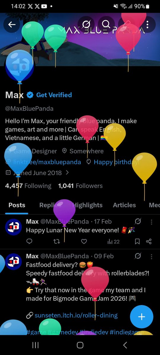 MaxBluePanda's tweet photo. Oh balloons! https://t.co/XiABYEa7Wa