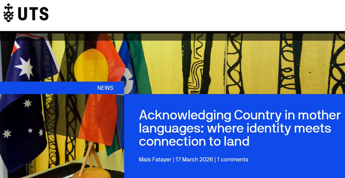 1annecasey's tweet image. #Read this wonderful piece by Dr Mais Fatayer, LX Design Manager at @UTSEngage University of Technology Sydney about her experience using her #motherlanguage to #acknowledge the traditional owners of the unceded lands we occupy in #Australia: 

educationexpress.uts.edu.au/blog/2026/03/1…

@UTSFass