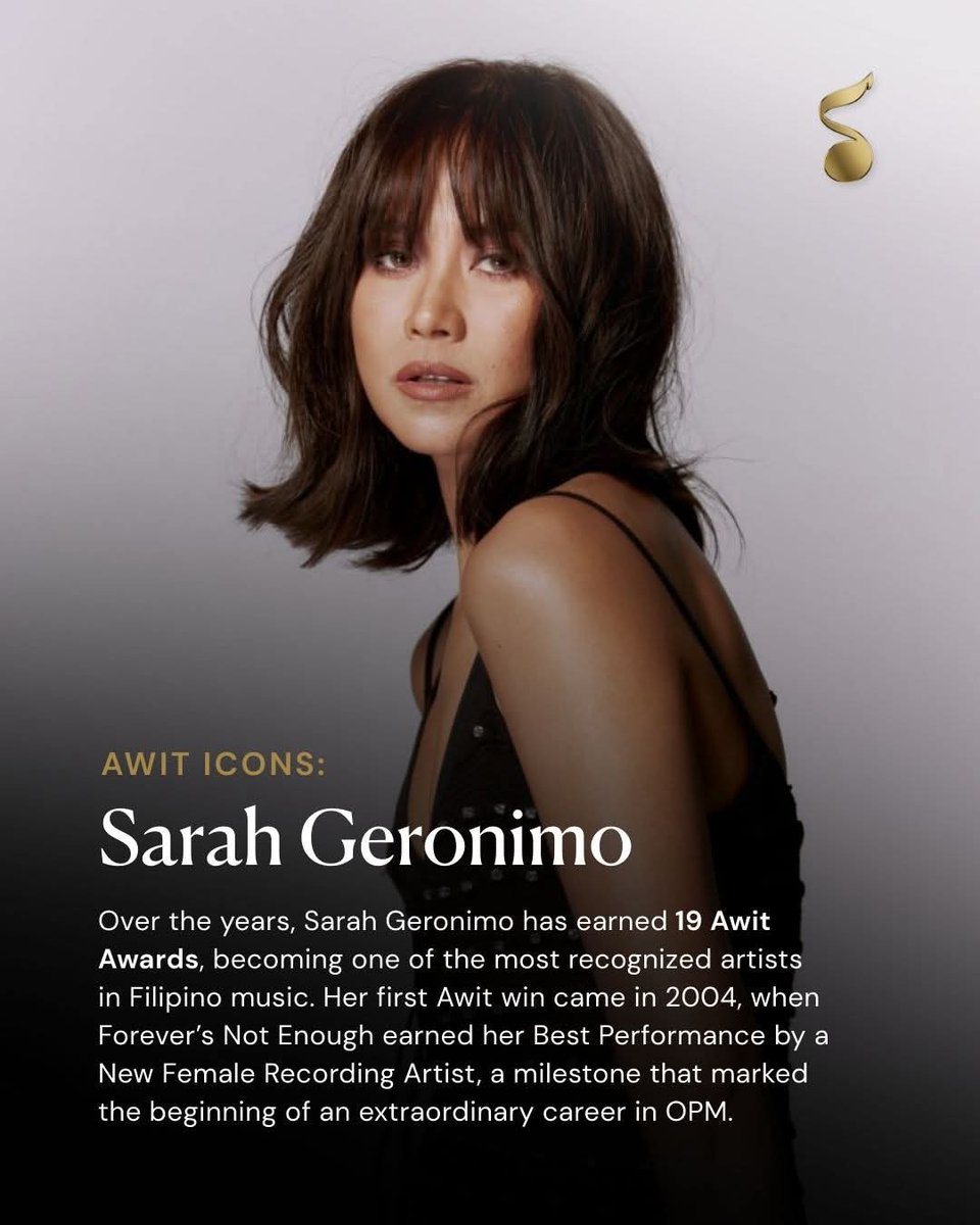 Congratulations Asia's Popstar Royalty <a href="/JustSarahG/">Sarah Geronimo</a>
For being recognized as this year's #AwitIcons of
<a href="/AwitAwards/">Awit Awards</a> 2026 

We truly are so proud of you👏 Hope she'll perform on that event too.