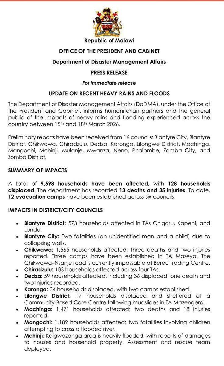 Department of Disaster Management Affairs-DoDMA tweet media