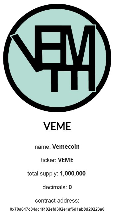 CryptoGnomie's tweet photo. I'm still giddy about $VEME getting on @VeChainStats officially with its own richlist page. 

I want to gift 400 VEME as follows:

1 person- 150
2 people - 50
4 people - 25

Just like and retweet 

50 VEME to someone who leaves their dot vet domain in the comments 🫡

@RainDotVet 

Ends Friday March 20th 1 PST.