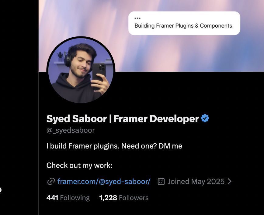 Syed Saboor | Framer Developer tweet media