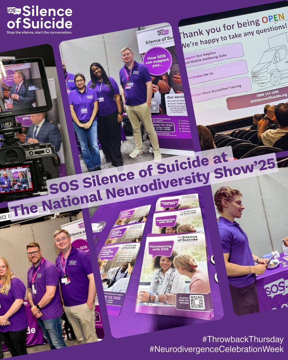 SOS_Initiatives's tweet image. 🔙#Throwback to SOS attending the Neurodiversity Show'25, delivering #OPENConversation training, looking at suicide risk within #neurodivergent people. 
💜 Learn More &amp;amp; Enrol Now: silenceofsuicidesos.org.uk/courses/free-m…

#NeurodiversityCelebrationWeek #MentalHealthUK #SOSSupport