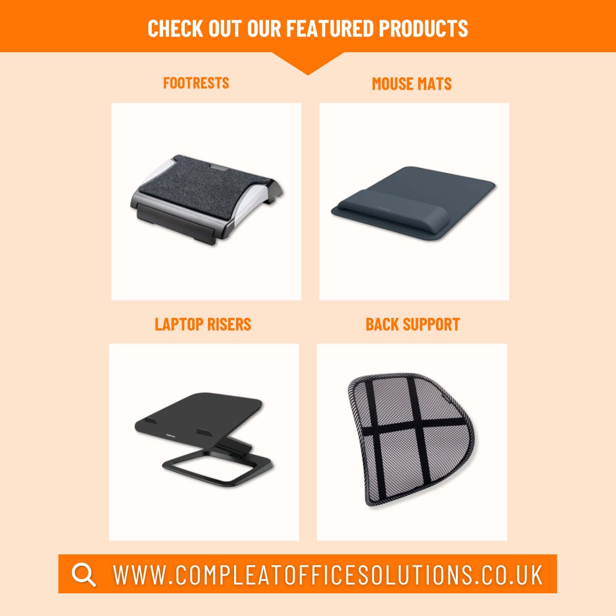 Compleat_Office's tweet photo. Enhance your Workspace with Better Ergonomics 🪑

Ergonomics helps create a workspace that promotes better posture, reduces strain, and keeps you comfortable throughout the day.

Browse our featured products online today: https://t.co/Aak2hJmnZW

#Ergonomics #OfficeSetup https://t.co/Um6UazATnT