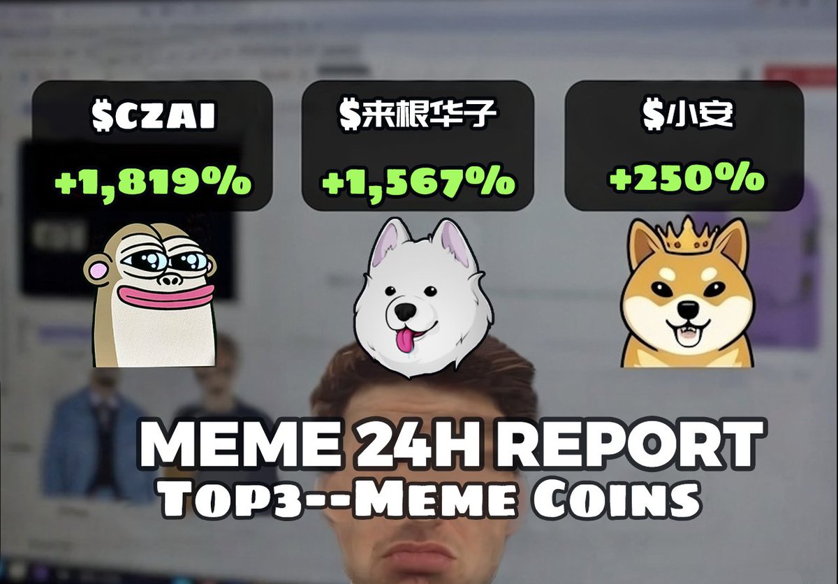 Airdrop_NewCoin's tweet photo. 🎈#BNBChainMeme 24H pump rank:
1️⃣ $CZAI +1,819% @cz_binance AI
2️⃣ $来根华子 +1,567% @elonmusk say https://t.co/dCuoLI89w8
3️⃣ $小安 +250% #BinanceAI name
🪂Worst: $Dust -19%
🔴Warning: Not Investment Advice.
👨👩👧👧Group→ https://t.co/qnwrgxDt0p
#web3Meme #CryptoMeme https://t.co/ZKXkVuMp15