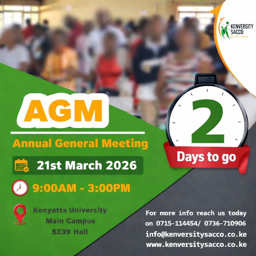 kenversity's tweet photo. Just two days to the big day🎈🎉 for Kenversity Sacco members!  We value your attendance. #kenversitysacco #50thanniversary #annualgeneralmeeting https://t.co/RWSHzBMFtX