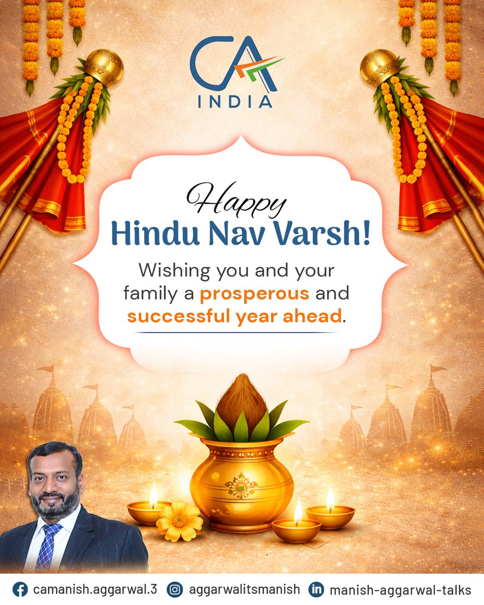 ManishAggTalks's tweet photo. As the Hindu New Year begins—celebrated as Gudi Padwa, Ugadi &amp; Cheti Chand—it’s more than a date, it’s a fresh start.
Wishing you clarity in decisions, success in every step, and abundance in the year ahead. 
#HappyNavVarsh #HinduNewYear #GudiPadwa #Ugadi #ChetiChand https://t.co/eIORPQbOk9