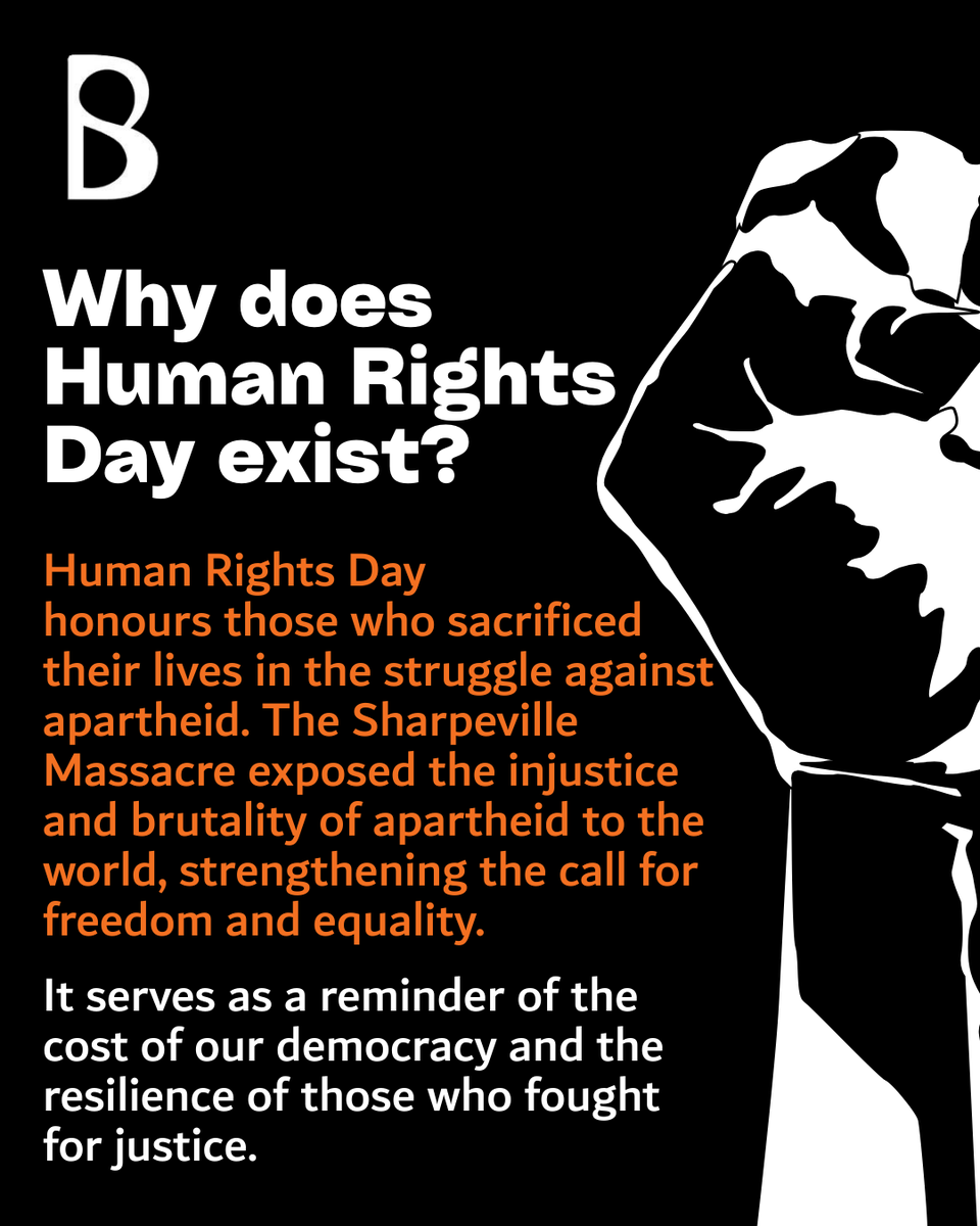 black_sash's tweet image. Human Rights Day reminds us of the cost of our democracy and the strength of those who fought for justice.
Let’s continue working toward a fair and equal society.

#HumanRightsDay #twodaystogo #StandForJustice #equalityforall #dignitymatters #RememberSharpeville