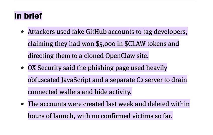 This revenge coin is currently sitting at $92k while its ATH 6 hrs ago was $270k 

Now <a href="/DecryptMedia/">Decrypt</a> noticed and we are going mainstream 

Wonder what happens when the US wakes up and finds out about this 🤫

If this supposed scam token hits 100M, will <a href="/steipete/">Peter Steinberger 🦞</a>  change his mind?