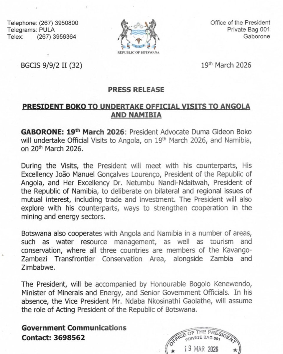 Botswana Government tweet media