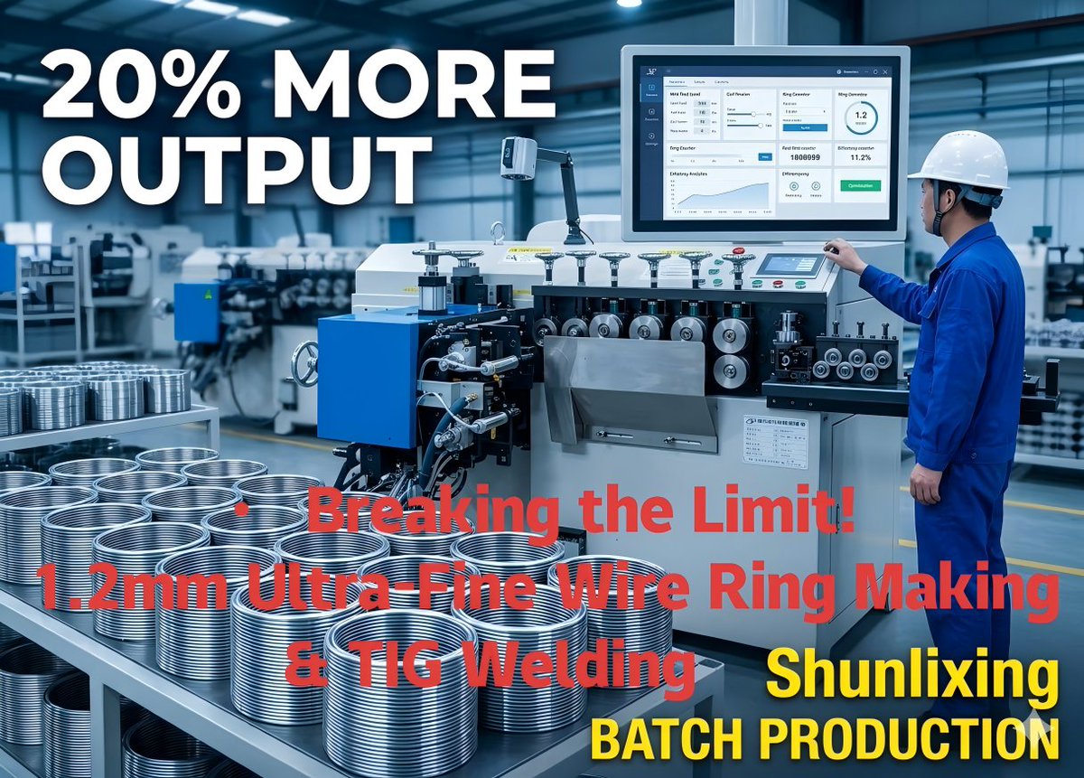 nie502179681's tweet image. • Breaking the Limit! 1.2mm Ultra-Fine Wire Ring Making &amp;amp; TIG Welding | Shunlixing
#1.2mmWire #TIGWelding #PrecisionManufacturing #WireForming #AutomatedProduction #FineWireBending
📩 Get Factory Price Now:
📧 Email: nie25163@hotmail.com
📲 WhatsApp: +8615875776087