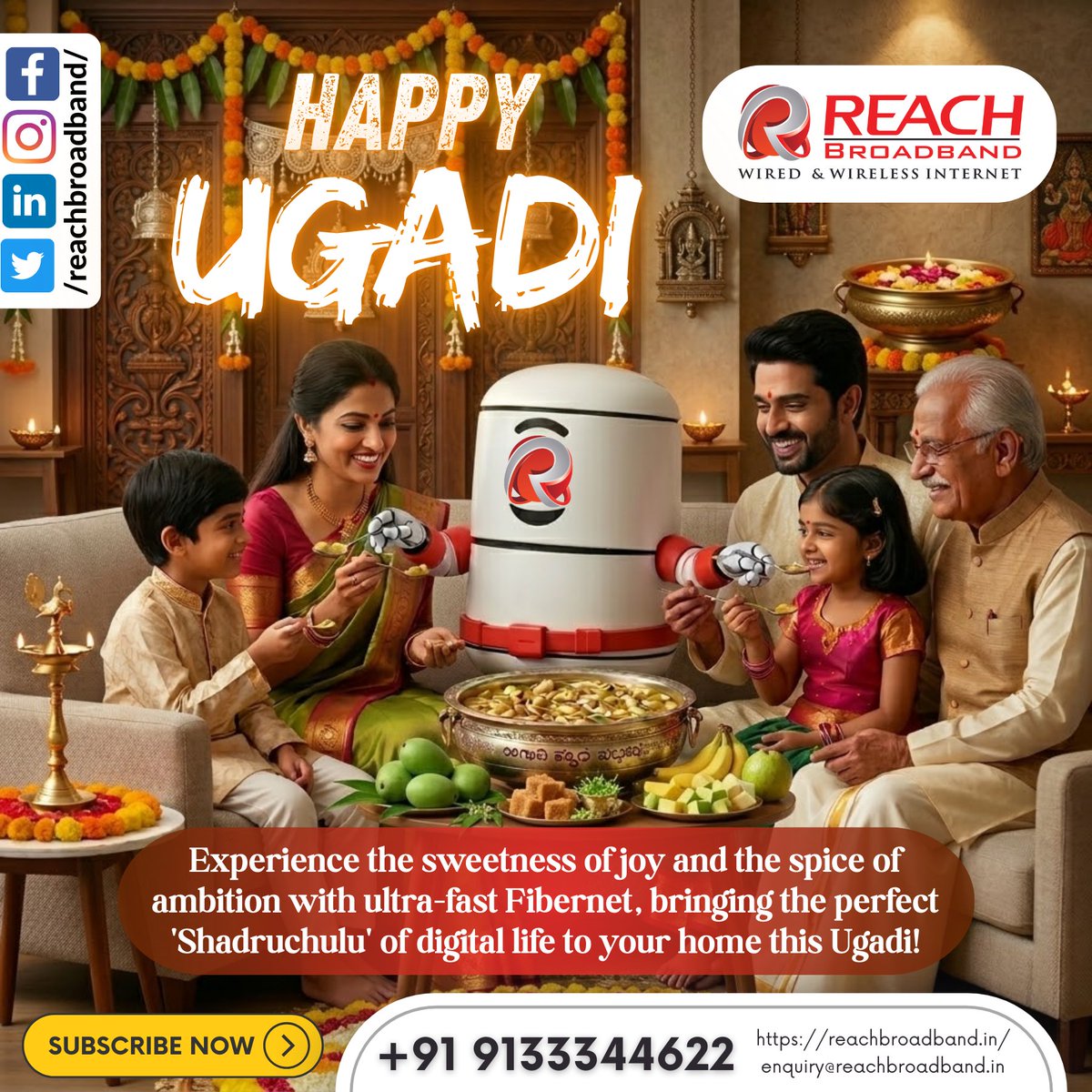 Reach_Broadband's tweet photo. #HappyUgadi2026 #UgadiPachadi #NewBeginnings #TeluguNewYear #Shadruchulu #ReachBroadband #Rangareddy #Telangana #HomeFibernet #HighSpeedUgadi #FestiveVibes #StayConnected #SmartHome #FiberNetService #UgadiWishes #FastInternet #InternetForHome #DigitalIndia #TraditionMeetsTech https://t.co/pjTQ8XUDQe