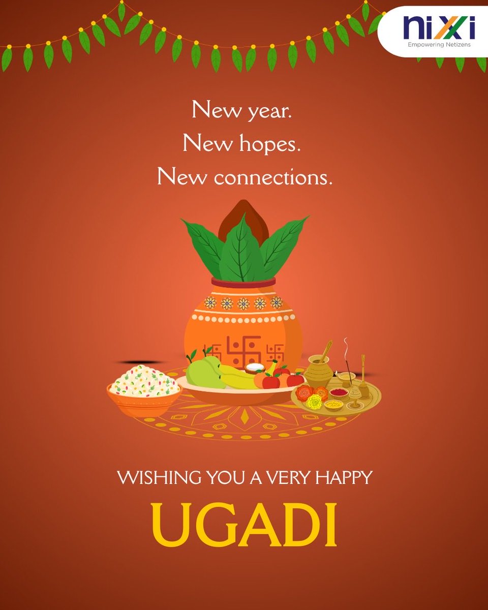 inregistry's tweet image. A new year, a fresh start, and endless possibilities. 🌸
Wishing everyone a year filled with innovation, growth, and happiness.
#Ugadi #NewYear #DigitalIndia #NIXI 
@GoI_MeitY @_DigitalIndia @PIB_India @NeGD_GoI