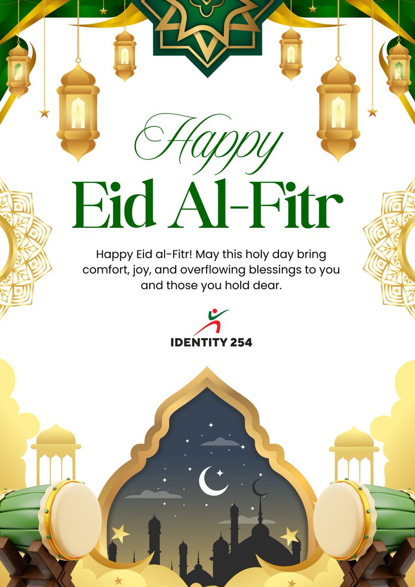 identity254_Ke's tweet photo. Eid Mubarak! Celebrating Eid shows the values that unite us. Compassion, generosity, and community. 
May this Eid bring joy, peace, and prosperity to you and your loved ones.
#eidmubarak❤️ #identity254 #community #empowerment https://t.co/hbwny3O58j
