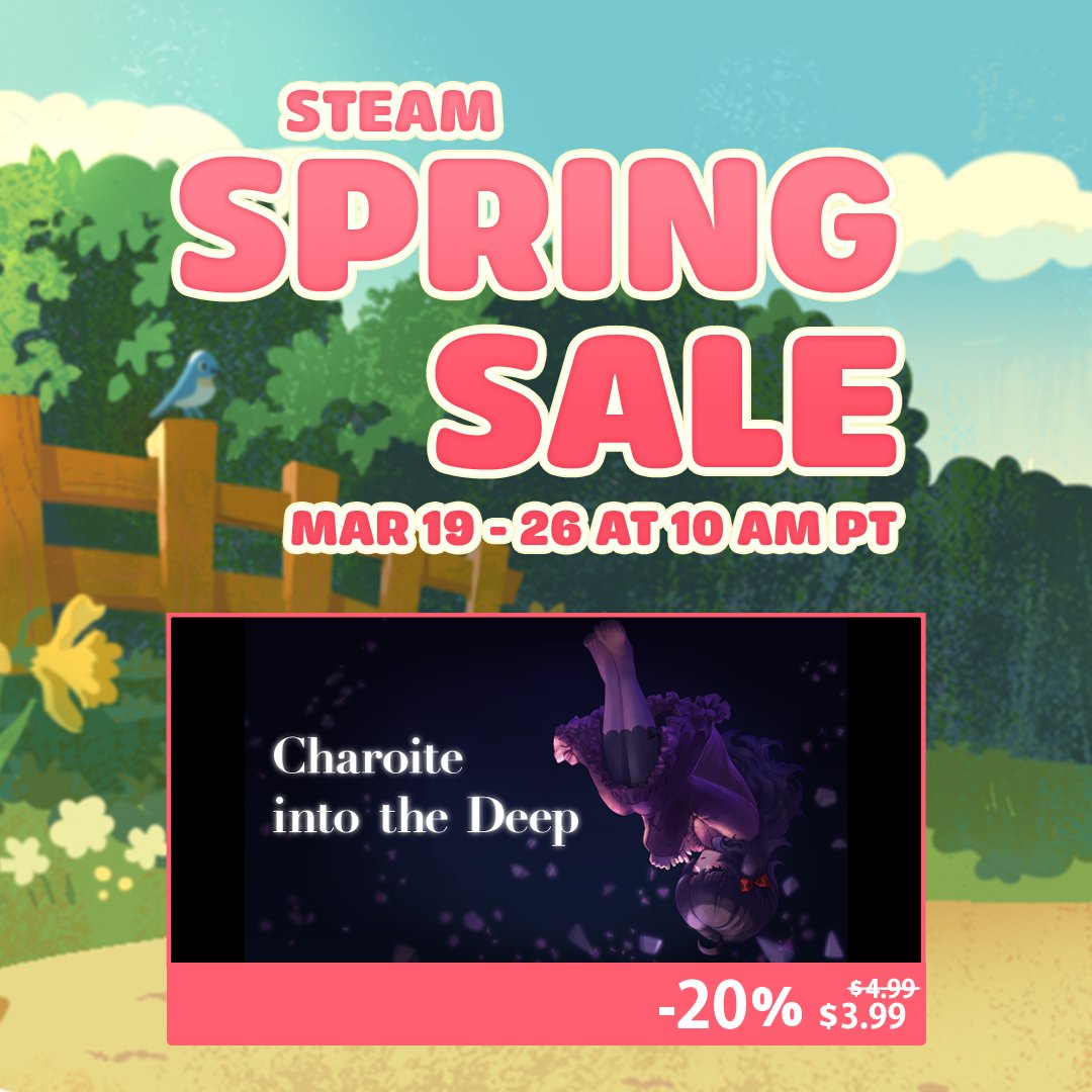 mikicr2's tweet photo. 🌸Steam Spring Sale is LIVE!🌸

💎Charoite into the Deep — 20% OFF!
Now available for just $3.99.

Experience a dense, 3-5 hour narrative journey that has earned high praise from players.

Join Charois in the depths today!
#SteamSale #indiegame #CharoiteIntoTheDeep https://t.co/kdSCrl8bss