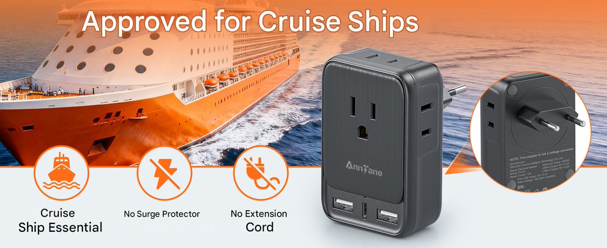 smallrt19680's tweet photo. ✈️Traveling to Europe? This one is all you need!

🔌7-in-1 multi-functional: 4 AC ports + USB-A + USB-C

🌍Compatible with 30+ countries: France, Italy, Germany, Spain, etc.

🛳 Cruise ship usability, multiple layers of security protection

🧳Compact and portable (106 grams) https://t.co/azDiTdiZK2
