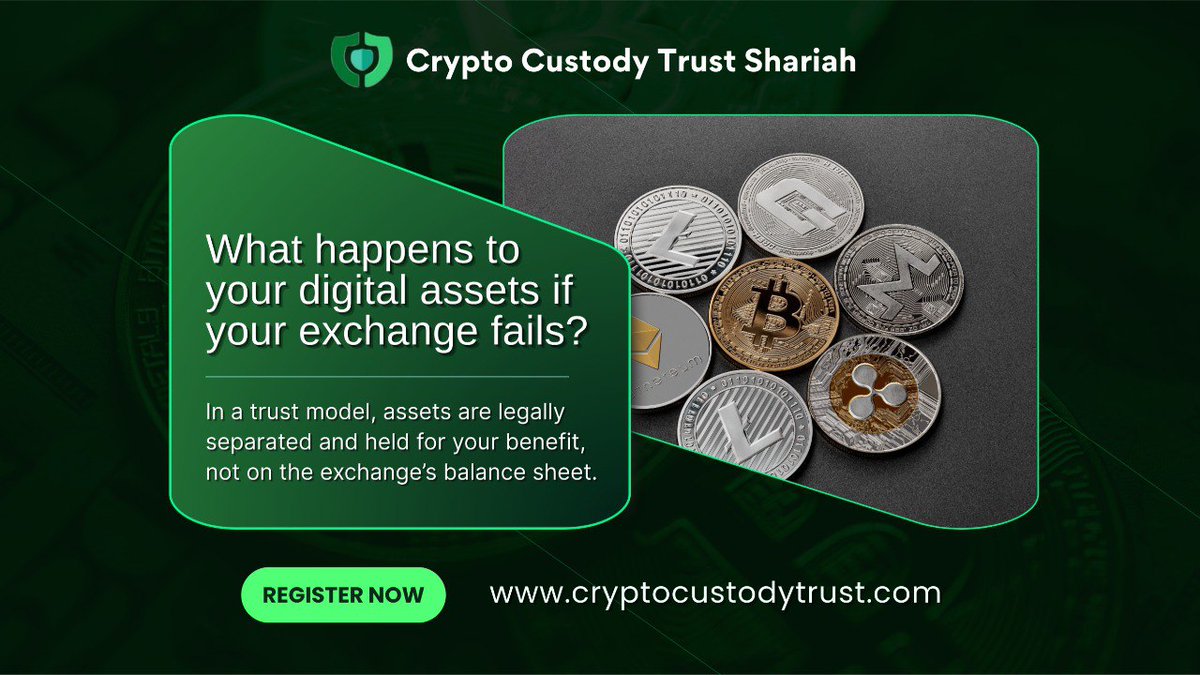 shariahcustody's tweet photo. Don't leave your digital future to chance. 🌙🔐

In a trust model, your assets are legally separated—they belong to you, not the exchange's balance sheet 🛡️✨

Join: https://t.co/RLzPbOdMT6

#islamicfinance #shariahcompliant #halalinvesting #musliminvestors #halalwealth https://t.co/qRlvihBTiN