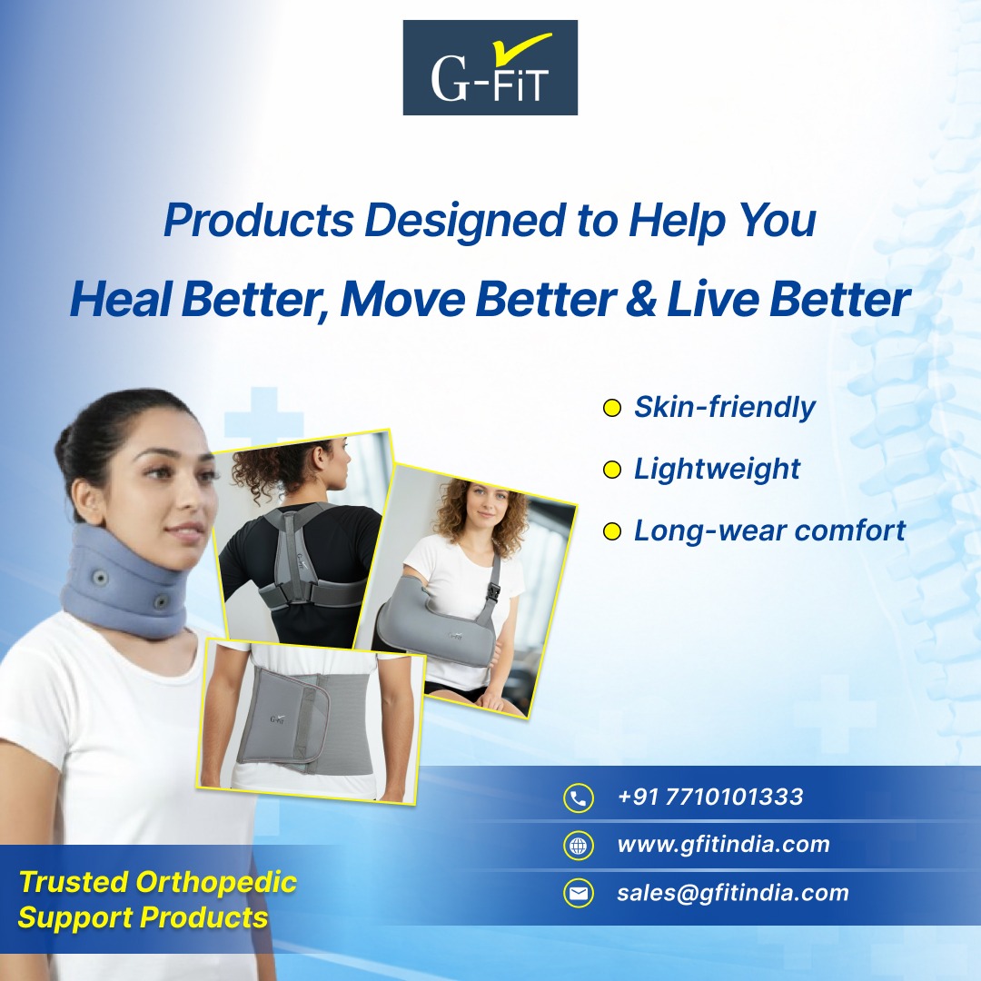 GFitIndia's tweet photo. Move freely and live comfortably with G-FIT orthopedic support products. Designed to support recovery and everyday movement, our products are skin-friendly, lightweight, and built for long-wear comfort—helping you heal better, move better and live better. https://t.co/VxEOIQOV8Y