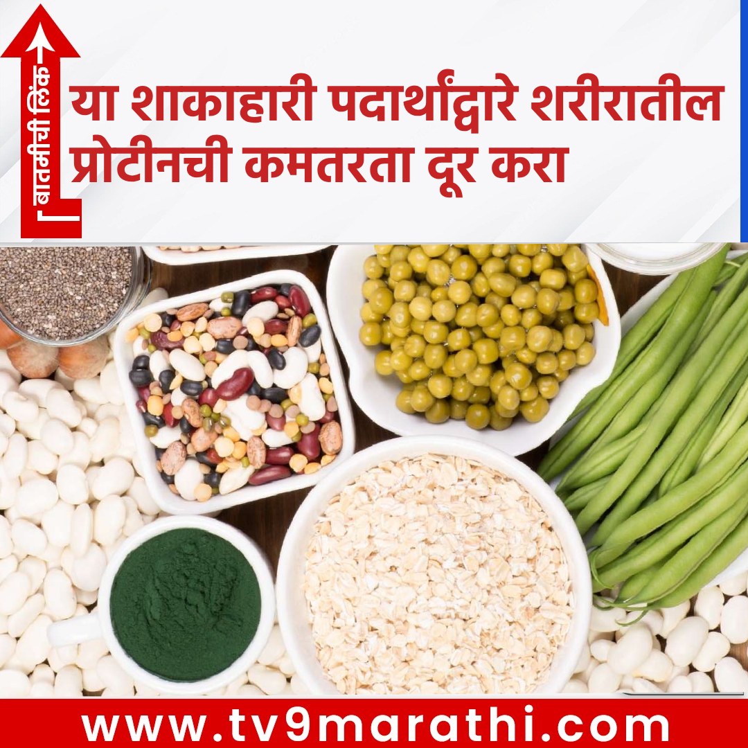 TV9Marathi's tweet image. या शाकाहारी पदार्थांद्वारे शरीरातील प्रोटीनची कमतरता दूर करा 
 tv9marathi.com/web-stories/he…
#fiber #proteindeficiency #proteinrichfoods #vegetarianproteinsources #tofu #dryfruits #amaranth #quinoa #beans #lentils #almonds #walnuts #chiaseeds #pumpkinseeds #healthyfats #magnesium #zinc