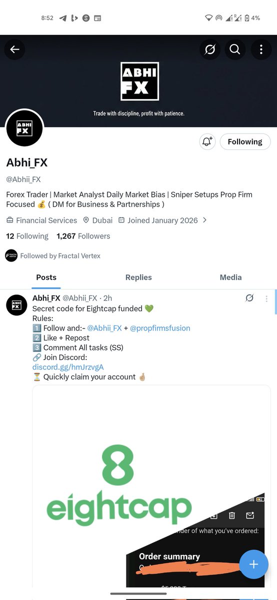 vickinus's tweet photo. @Abhii_FX @propfirmsfusion All done https://t.co/BsUVrNi15m