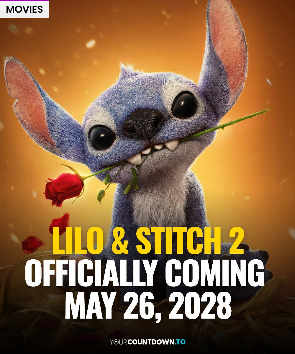 Disney has announced that 'Lilo &amp; Stitch 2' will arrive in theaters on May 26, 2028 — almost exactly 3 years to the day after the remake was released and went on to make more than $1 billion. (📸: Lilo &amp; Stitch, Maia Kealoha)