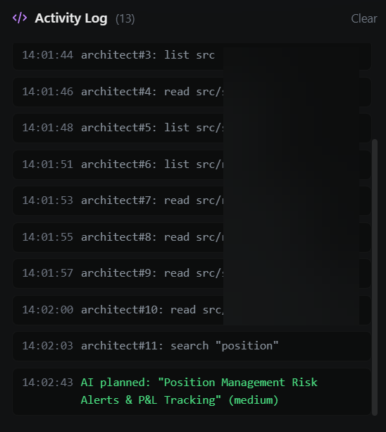 Now we have AI Agent that automatically scans codebase and suggest new features for our trading platform😂