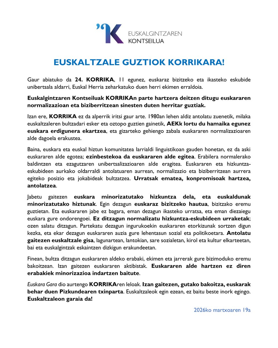 Euskalgintzaren Kontseilua tweet media