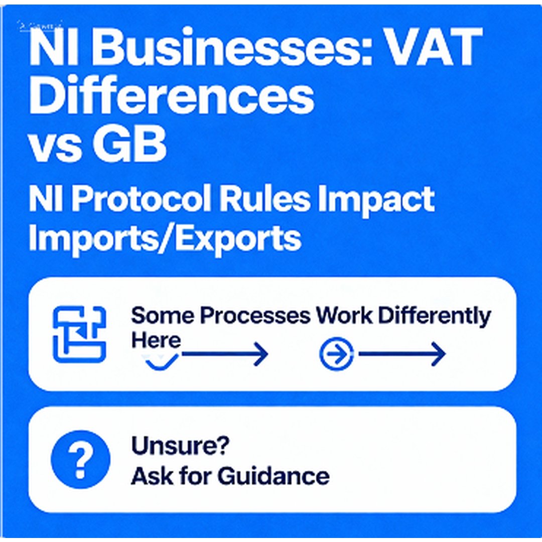berneandco's tweet image. Because of NI protocol rules, some imports/exports work differently here. If you're unsure, ask.

#NorthernIrelandBusiness #VATNI #NISME #BerneAndCoAccountancyServices