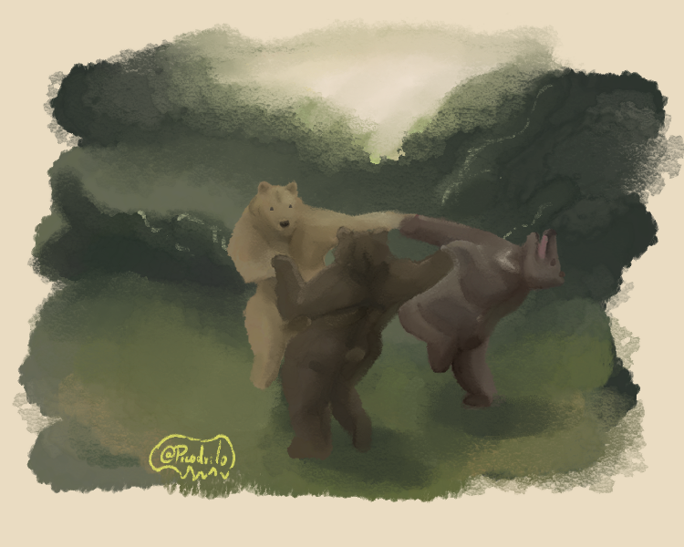 picodrilo's tweet photo. I've. . .

I've been through a lot recently.
I went far across burnout from a terrible job.
I have been painting as a therapy.
And I wanted to show you all these clumsy dancing bears.
I hope they can bring you some joy. 🧸✨ https://t.co/xVYYgAlyvA