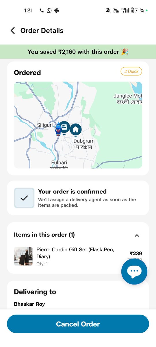 Bhaskar00285723's tweet photo. This is the scenario of @_MukeshAmbani @JioMart @JioMart_Support ....
Ordered on 9:46 AM
Supposed to get delivered on 10:16 AM.

Still I'm waiting for the delivery....

Disaster Customer care services.....

These bastards are playing with emotions.

See you in Consumer Court. https://t.co/2YCLrPsp3V