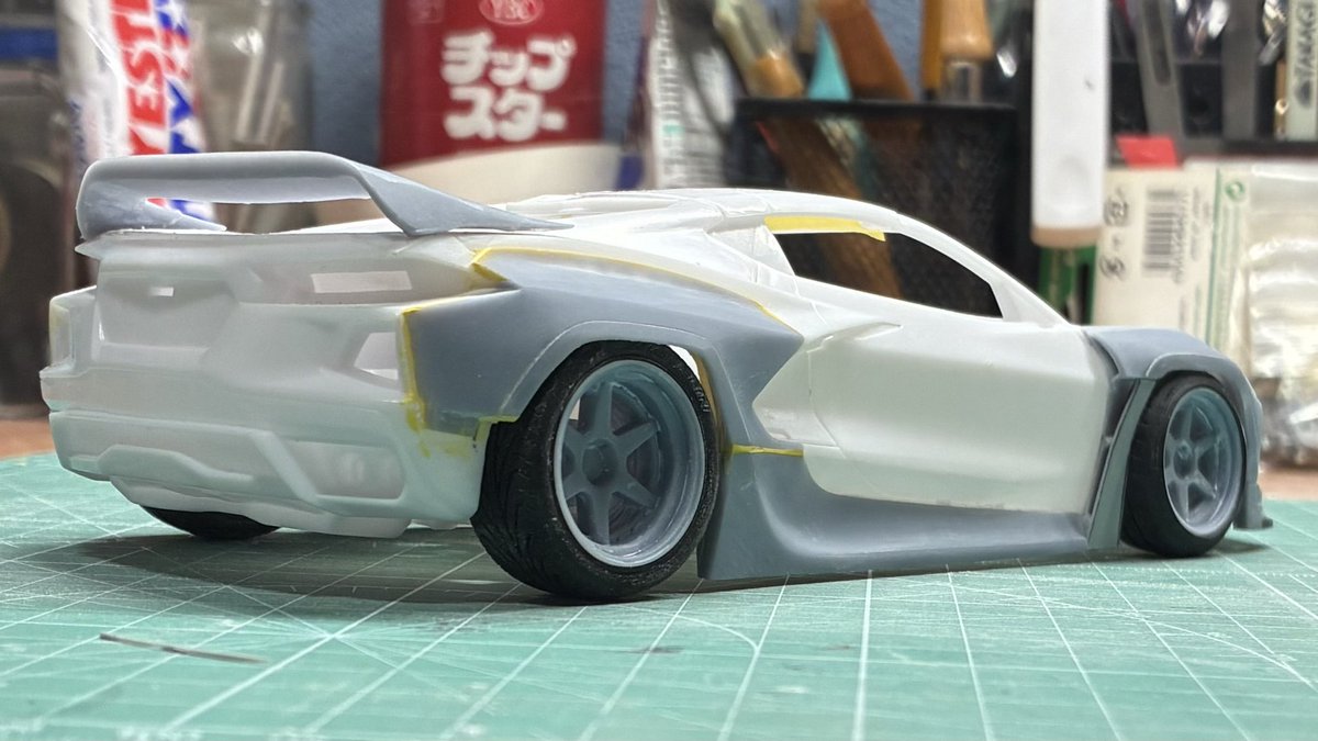 unibutaroom's tweet image. #revell #corvette #pandem
エアロの加工、ホイール製作を行いました！
しゅんごいかっこいい🤩