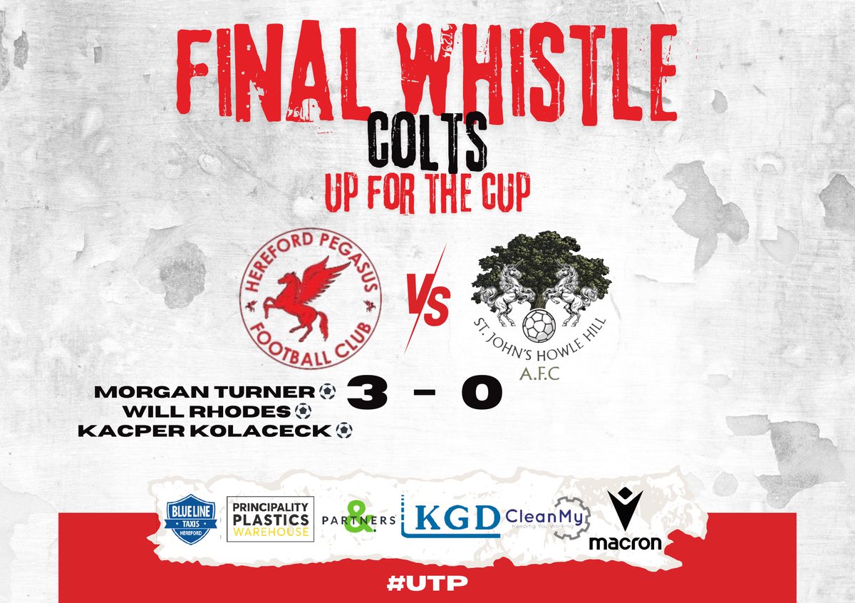 HerefordPegasus's tweet photo. ๐ด๐FINAL WHISTLE๐๐ด
A great win last night for Hereford Pegasus FC Colts in The Ross Cup seeโs them set up a semi-final clash against Wellington FC Colts.
๐ดโฝ๏ธGOALSโฝ๏ธ๐ด
Morgan Turner 24
Will Rhodes 80
Kacper Kolaceck 89
#herefordpegasusfccolts
#upforthecup #utp https://t.co/084b5ImUiT