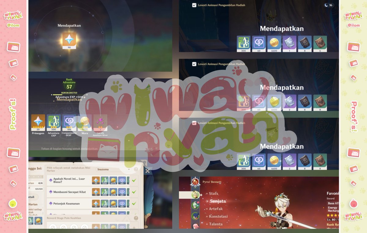 wiwa! 🩷 Genshin WuWa HSR ZZZ joki pilot tweet media