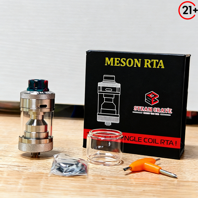 In 24 hours ship! Authentic Steam Crave Meson 25mm RTA 5ml 6ml - Silver
2fdeal.com/_p20717.html
Small Chamber
Single Coil Deck
Easy to Build and Wick
810 Widebore driptip
Honeycomb airflow hitting coil directly
Restricted airflow for 20- 50W vaping. Enjoy Rich flavor