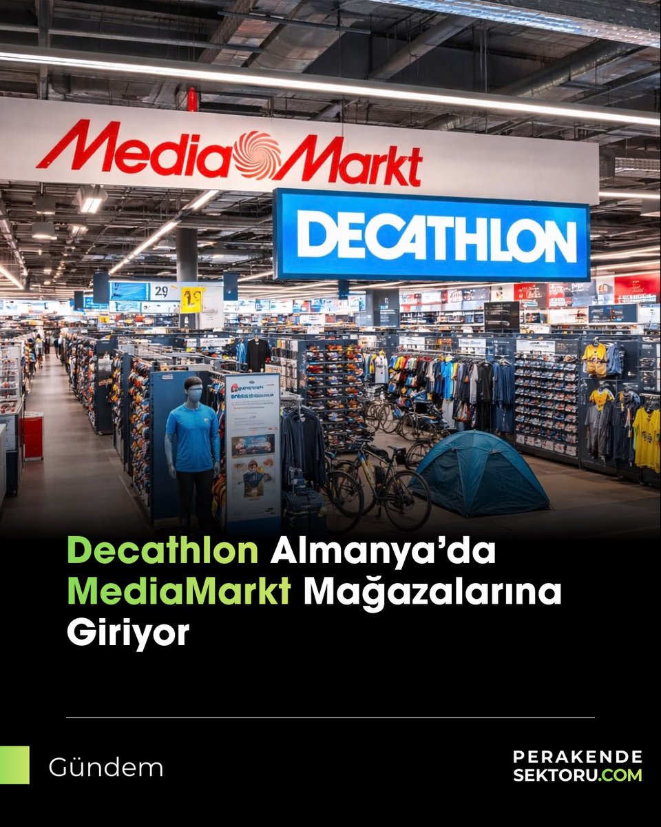 Decathlon, Almanya’daki büyüme stratejisinde önemli bir adım atarak mağaza içi mağaza (store-in-store) modeli ile MediaMarktSaturn mağazalarının içine spor giyim ve ekipman alanları kuracak.

#decathlon #mediamarkt #perakende