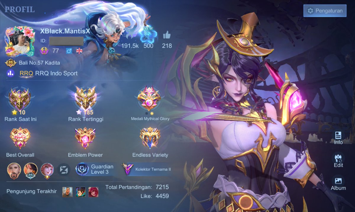 kiyeyyon's tweet photo. MABAR APPLICATION]

Name : Yons
Username : XBlack.MantisX
ID : 1340957187
Domicile : Lampung
Highest Rank : Mythical Immortal
Main Role : Mage, Support, &amp; Tank
Main Hero : Kadita, Wu Zetian, Silvana, Minotaur
Fun fact : apa ya wkwk seru2an aja udah😆 https://t.co/rYrRXGtyXs