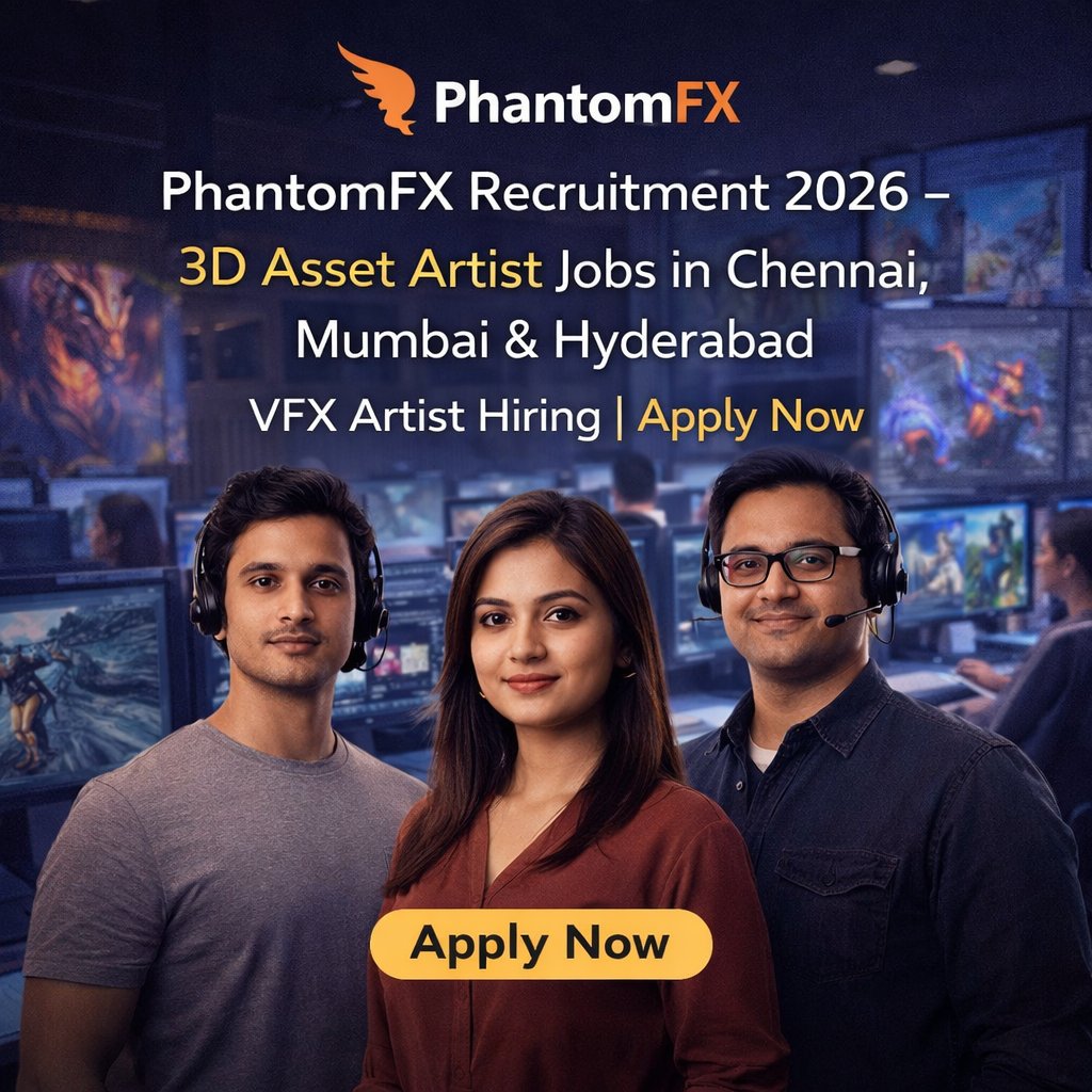 aqubes_sarkari's tweet image. PhantomFX Recruitment 2026 – 3D Asset Artist Jobs | Aqubes.com

👉 Apply Now: shorturl.at/rC0pp

#PhantomFX #3DArtist #VFXJobs #AnimationJobs #CreativeJobs #ChennaiJobs #MumbaiJobs #HyderabadJobs #JobAlert #AqubesSarkariJobs