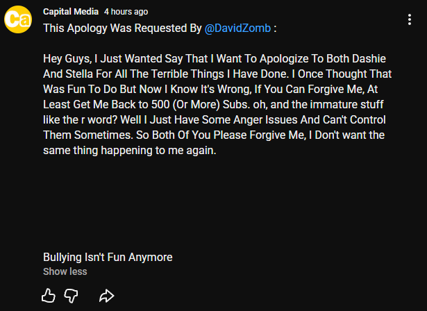 DavidZomb's tweet photo. after gugl's attack on stella, and dashie we got real apology by capital media.  
read here. 
tagging: @StellaPinkAxoto https://t.co/1yNaVd2O9C