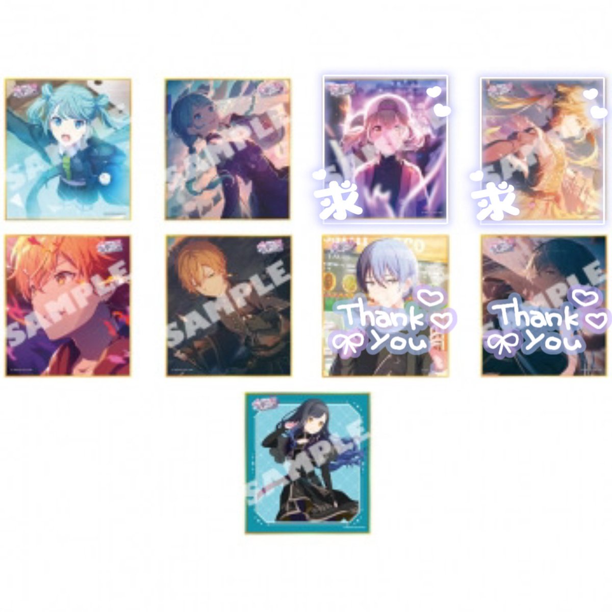 Karo_3243's tweet photo. ［プロセカ 交換 ミニ色紙コレクション 59A］

譲 》杏、彰人、ミク前後（各1）

求 》こはね前後 ＞ 定価+送料

・1box予約済📝
・前後纏めての交換のみ（杏はこはね前後どちらでも◎）

検索からお気軽にお声がけください🙇🏻‍♀️ https://t.co/RF2vBYTEVi