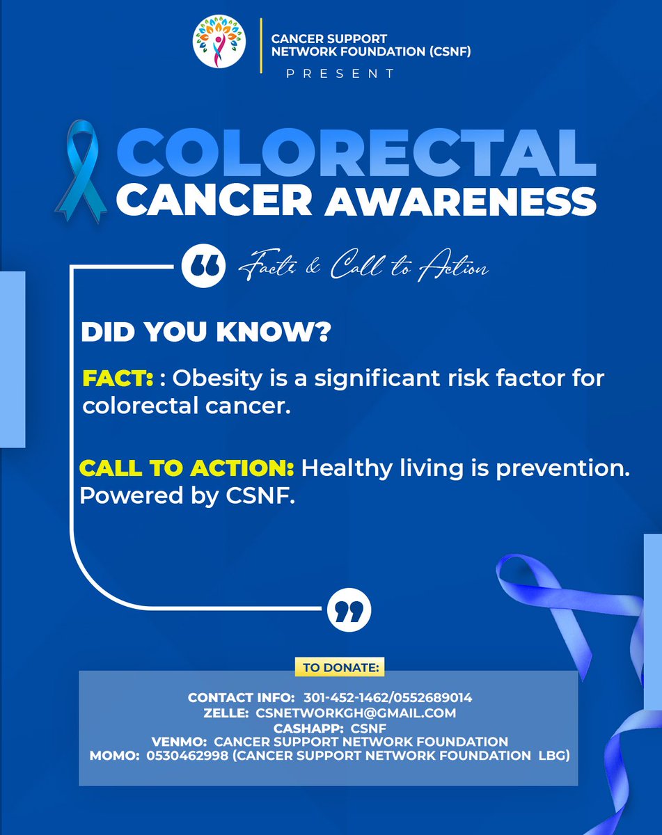 CancerSnf's tweet photo. ColerectalCancerAwarenessMonth
#DailyFacts
#CSNF
#FightingCancerTogether https://t.co/G5V7eAqzOZ