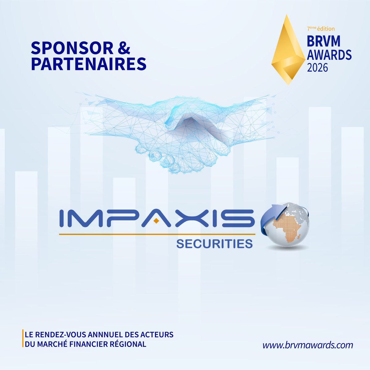 BRVM_UEMOA's tweet photo. #Impaxis Securities, partenaire de la 7ᵉ édition des BRVM Awards 2026 à #Dakar
#BRVMAwards2026 #BRVM #MarchéFinancier #FinanceRégionale #Investissement #UEMOA #Epargne #MarchésDeCapitaux #FinanceAfricaine #Partenariat #FinanceDurable #AfricanFinance https://t.co/37C4H5RK8h