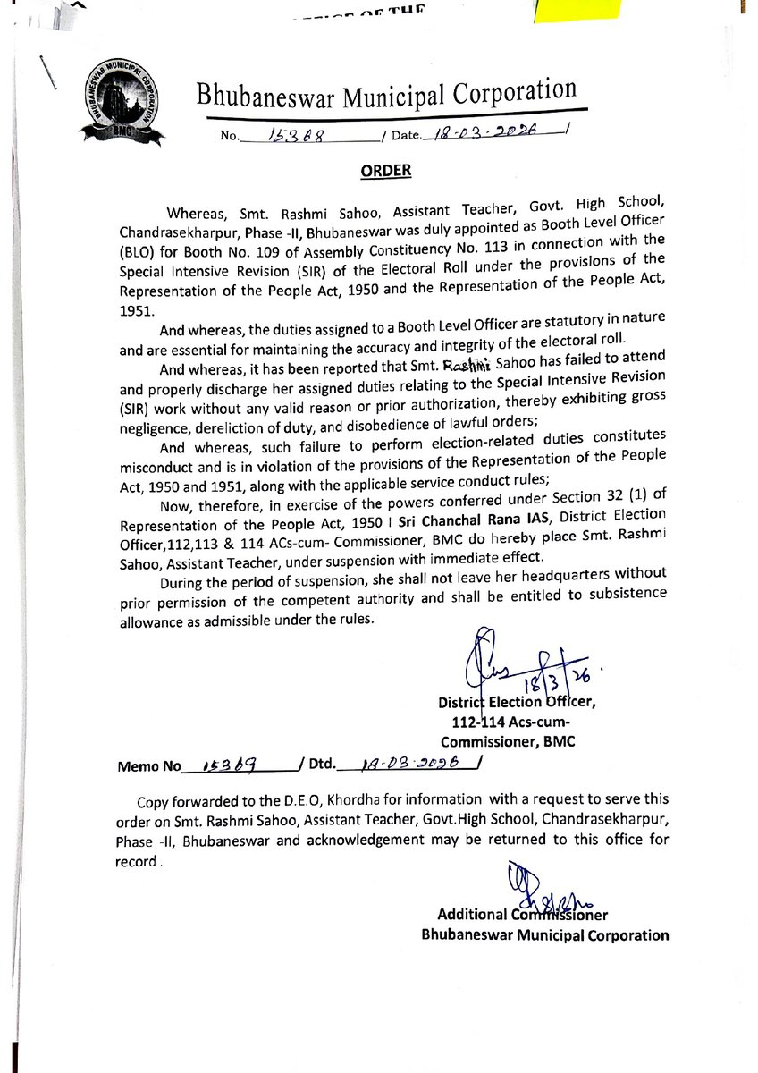 Chief Electoral Officer, Odisha tweet media