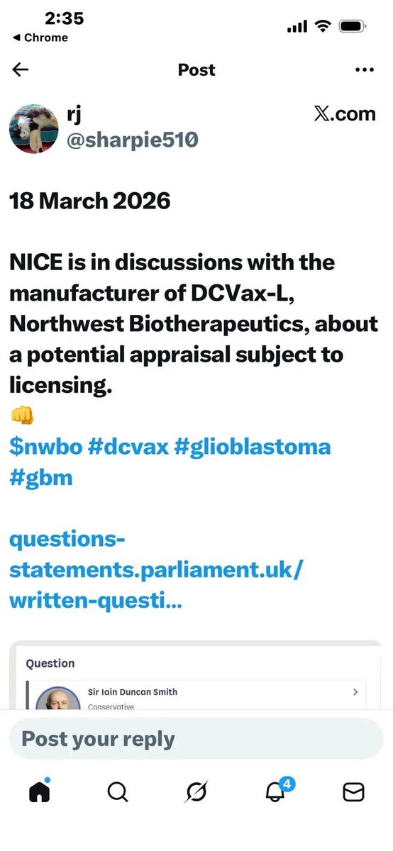 ZoeEStokes's tweet photo. $NWBO https://t.co/9qwutjm9ZY
