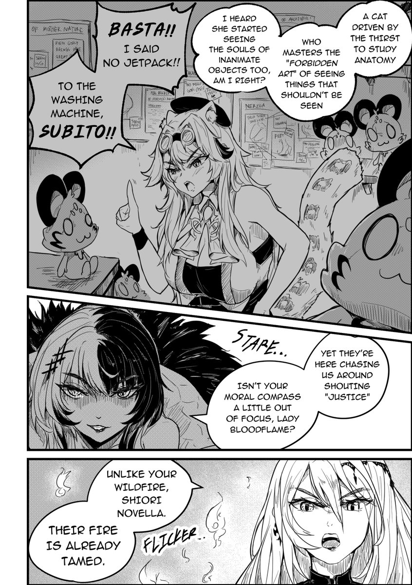 Lavendulan's tweet photo. Couldn't contain my hype for #ENreco CH3, so I'm going to continue my #JusticeVSAdvent fan manga!
Here's a recap of page 5-8 in one post for easier reading.
Working on Shioriπβπ¨ VS ERBπfight scene right now!
#BloodflameArt #ShiorinSketch #rkggk #RaorArt #Immergination https://t.co/iZibEQcgde